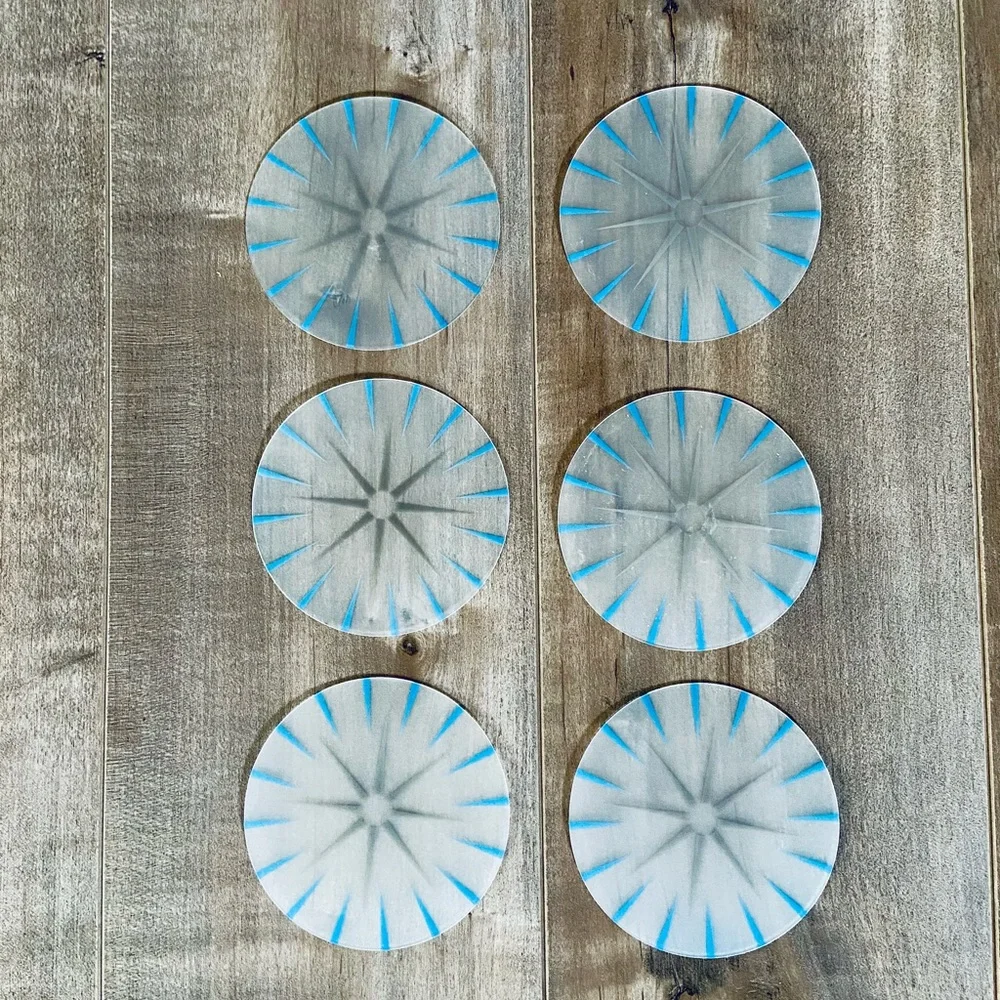 Vintage SOLFRED IKEA Starburst Plastic Coasters - Set of 12